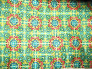 Lost Isle de Paradiso Moroccan tile fabric, 1 1/2 yards new