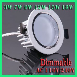   12W 15W 18W LED Ceiling Light Fixtures Recessed Downlight White Cover