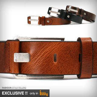 New Mens Vintage Brown Leather Belt Buckle size 28~34