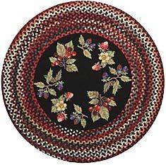   Rugs Berries Clarendon Round Braided Hooked Kitchen Throw Rug #350