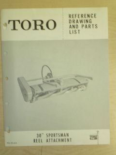 TORO 30 SPORTSMAN REEL ATTACHMENT PARTS MANUAL