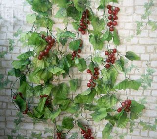   Grape Vine Garland Faux Fruit Leaf Ivy Plant Garden Wedding Deco