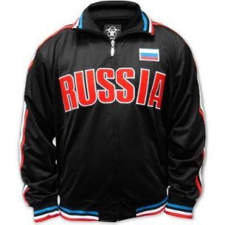 Russia World Cup Soccer Track Jacket   BLACK