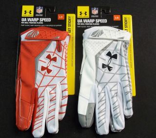 Under Armour Warp Speed Football Receivers Runningback Gloves   NEW!!!
