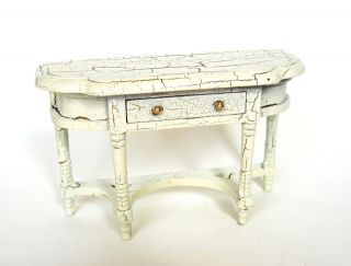 Shabby Chic SIDE TABLE Hand painted dolls house MINIATURE 12th new