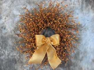 Mustard Berry Garland Twig Grapevine Door Wall Wreath Fall Wreath 