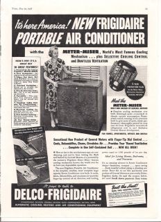 1938 VINTAGE DELCO FRIGIDAIRE PORTABLE AIR CONDITIONER PRINT AD