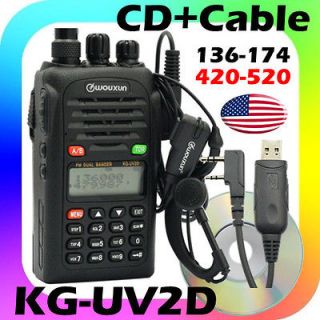   UV2D+USB Cable+Driver CD 136 174/420 520 Walkie Talkie Ham 2 way Radio