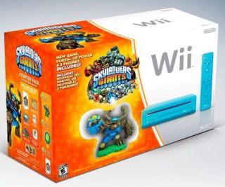 NEW NINTENDO Wii BLUE VIDEO GAME CONSOLE SKYLANDERS GIANTS BUNDLE FREE 