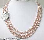   jewelry 4 Strands White Freshwater Pearl Necklace Bracelet Earring