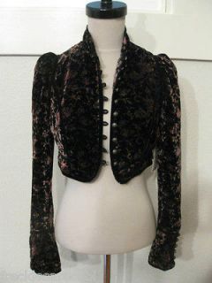   FREE PEOPLE *SOLD OUT* CROPPED VICTORIAN VELVET GARDEN JACKET 0 (XS