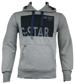 NWT G STAR MENS KENMORE L/S HOODED SWEATSHIRT IN CASTOR HTR SIZES 