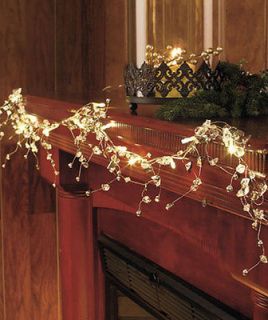 New 54 Battery Operated Clear Lighted Crystal Garland Christmas Home 