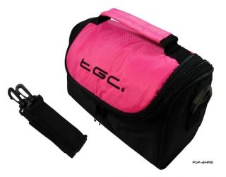 Hot Pink & Black Carry Case Bag for Fujifilm FinePix S5700 Camera