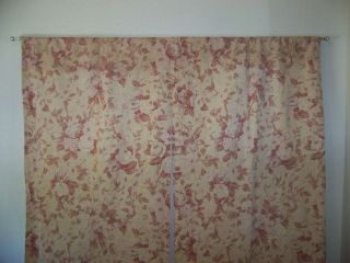   ROSEWOOD VINTAGE COLLLECTION ANTIQUE PINK/RED ROSES CURTAIN SET