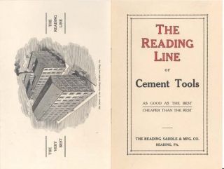 1912 CATALOG CEMENT TOOLS TROWEL GUTTER RADIUS JOINTING