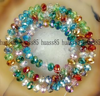 100PCS 6mm Multicolor AB Swarovski Crystal Gem Loose Beads A34