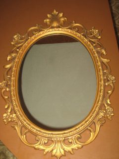 Lg Vintage Gold Plastic Decorative Mirror Bassett Company 29 x 19 