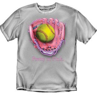 Pretty in Pink Softball Glove   T Shirt   Youth Sizes
