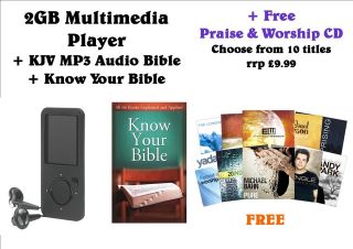 2GB Multimedia Player + KJV  Audio Bible + Know Your Bible + FREE 