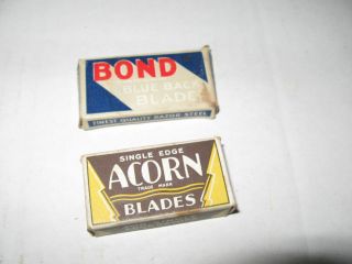 Vintage Razor Blade Boxes and Blades ACORN & BOND