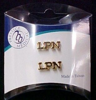 LPN Nurse Medical Lapel Pin Tac Set of 2 Cap Pins New