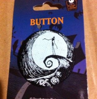 NIGHTMARE BEFORE CHRISTMAS GLOW IN THE DARK CANVAS BUTTON JACK ON THE 