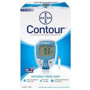   Blue CONTOUR Diabetes Blood Glucose Monitoring Meter System Kit NIB