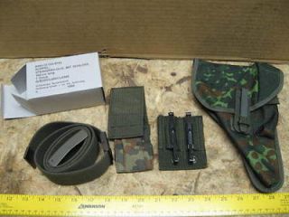P1 P38 NEW German Flecktarn Holster,knife pouch, belt, and clip. NEW 