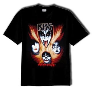 KISS Revenge Glam Rock Music Print Black Tshirt