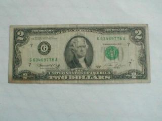 1976 $2 Two Dollar Bill Bicentennial