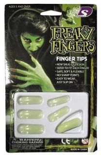 Long Glow In The Dark Scary False Stick on False Nails Halloween 