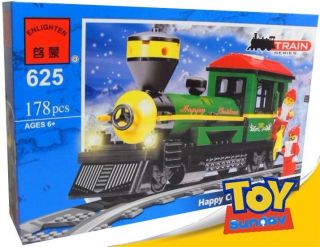 625 Enlighten Building Blocks Train city Toy Series Christmas 