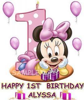 Minnie Mouse  Birthday Cake on Birthday Party Supplies On Baby Minnie Mouse 1st Birthday Edible Cake