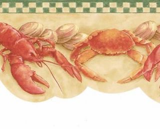 Lobsters on Green Check Sale$6 Wallpaper Border 702