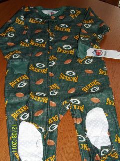   Green Bay Packer Superbowl Football Baby Boy Sleeper Pajamas Blanket