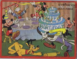   Disneys Mickey Mouse Inlaid Puzzle, with Minnie, Goofy, Pluto, Doanld
