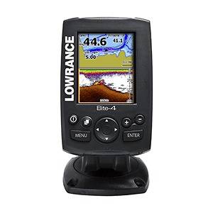 LOWRANCE ELITE 4 GPS DEPTH FINDER with TRANSDUCER ~ GREAT FOR SMALL 