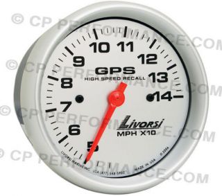 Livorsi GPS Speedometer Gauge Kit 3 3/8, Platinum Face, Mega or Race 