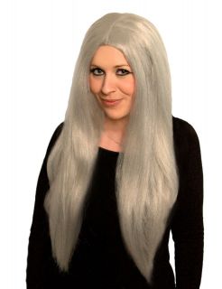  GREY STRAIGHT WIG FOR WITCH OLD WOMAN GRANNY FANCY DRESS COSTUME