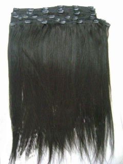 Human Hair Yaki Straight Remy Clip in Hair Extension