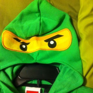 NEW LEGO NINJAGO GREEN HOODIE jacket costume fleece ninja Lloyd Sz 8