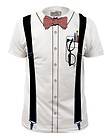   Tie Suspenders Glasses Cool Halloween Costume T Shirt Adult White 2XL