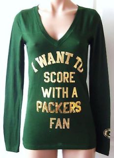   Secret Pink NFL Green Bay Packers Sequin Green/Gold Pullover Shirt L