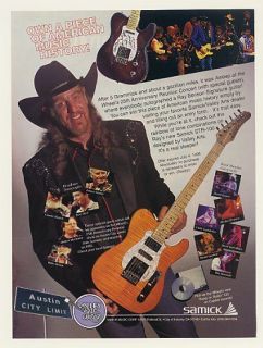 1996 Ray Benson Samick Valley Arts Signature Guitar Photo Print Ad