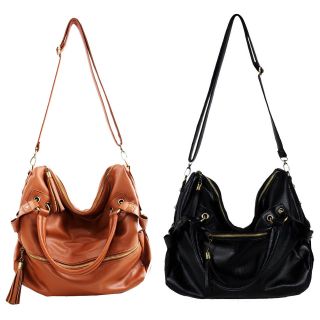   PU Tassel Leather Handbag Cross Body Shoulder Bag Large Capacity Z