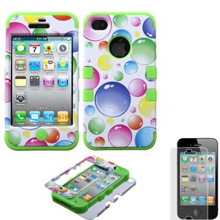 HYBRID 3 Layer Hard/Gel Case + Screen Protector for Apple iPhone 5 