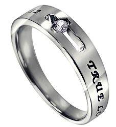 Solitaire Birthstone April True Love Waits Christian Purity Ring