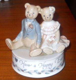 VERY NICE HAVE A HAPPY EVER AFTER BEARS MUSIC BOX OTAGIRI JAPAN