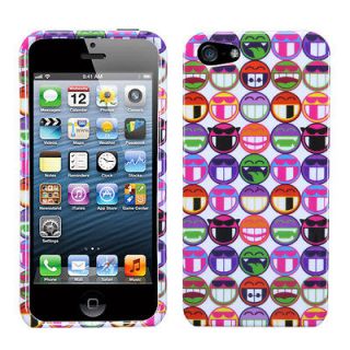 For Apple iPhone 5 HARD Protector Case Snap On Phone Cover All Smiles 